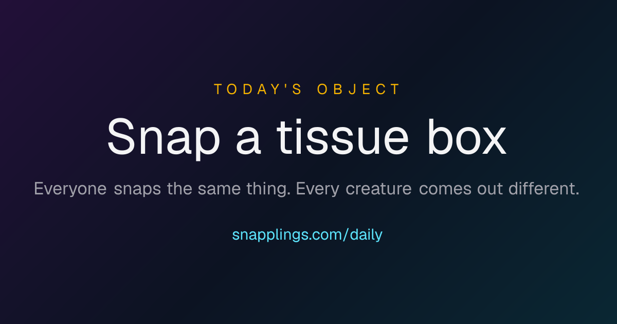 I built a daily challenge where everyone photographs the same object and AI turns each one into a di